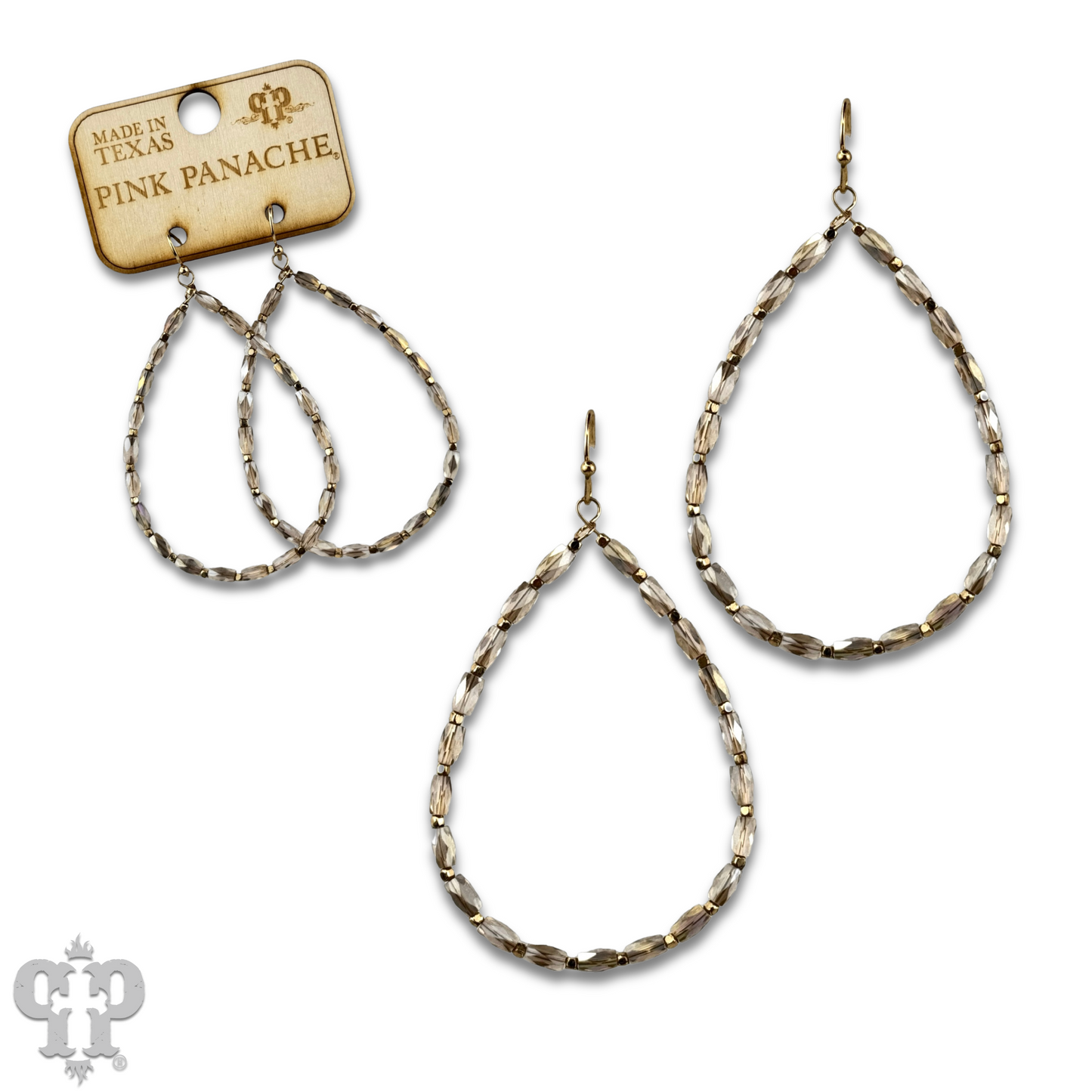 Faceted tube bead teardrop earring, last call