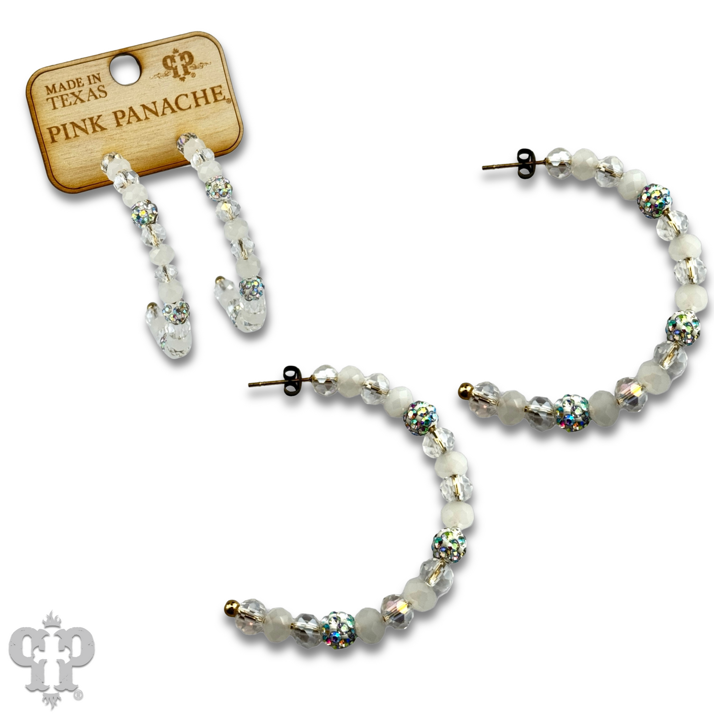 Faceted bead hoop earring, last call