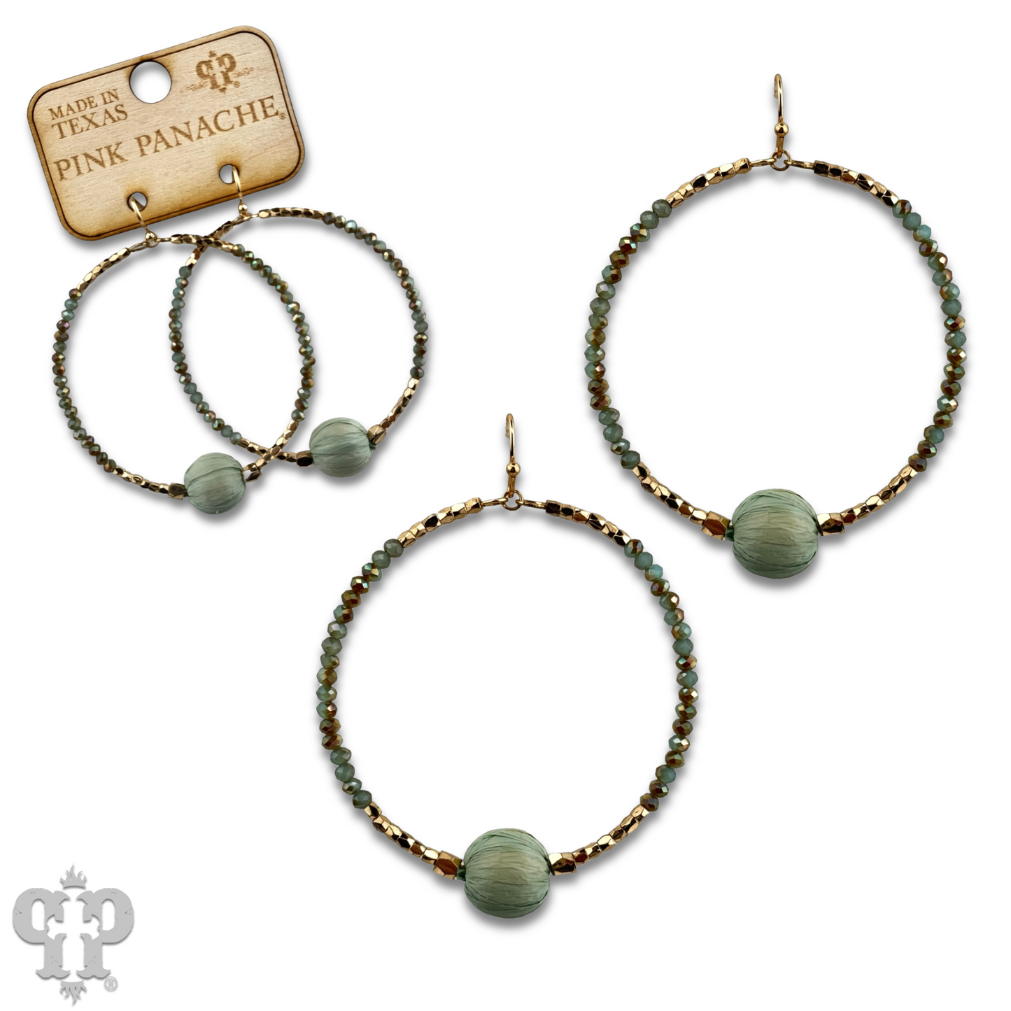 Faceted bead circle earring, last call
