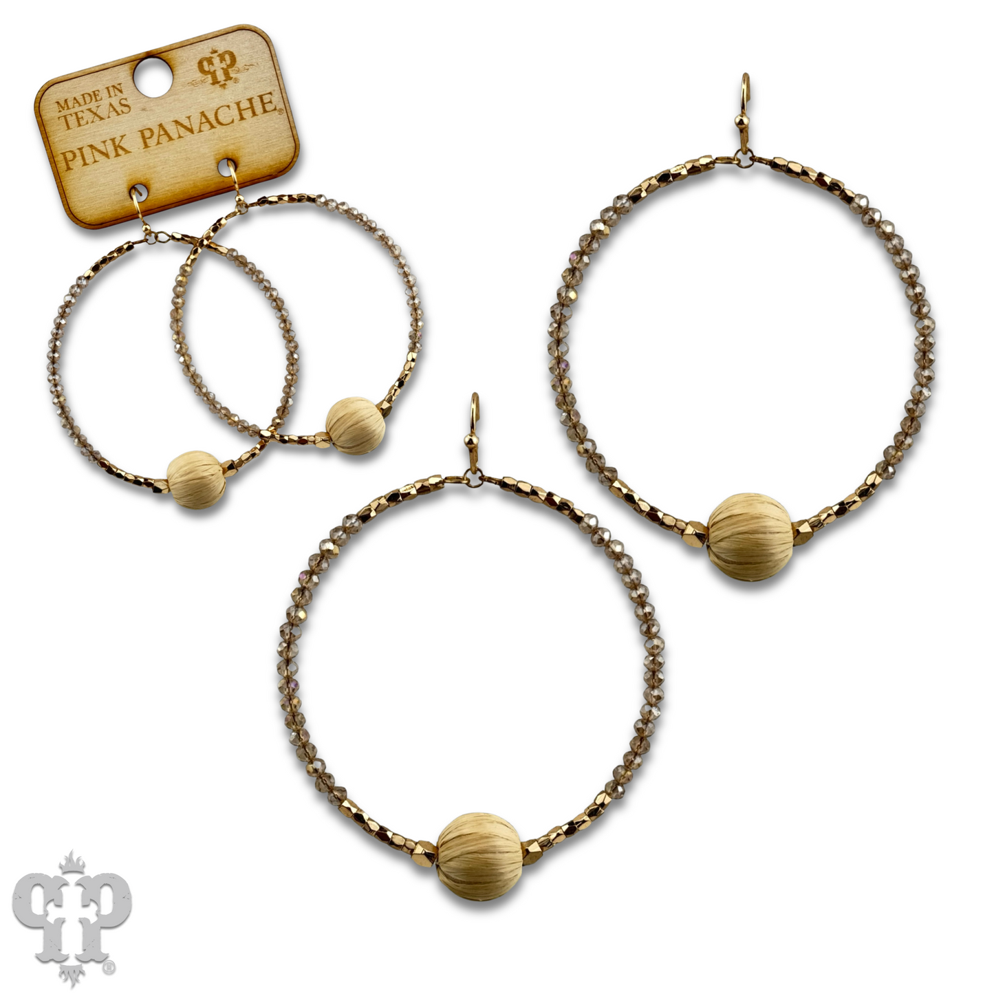 Faceted bead circle earring, last call