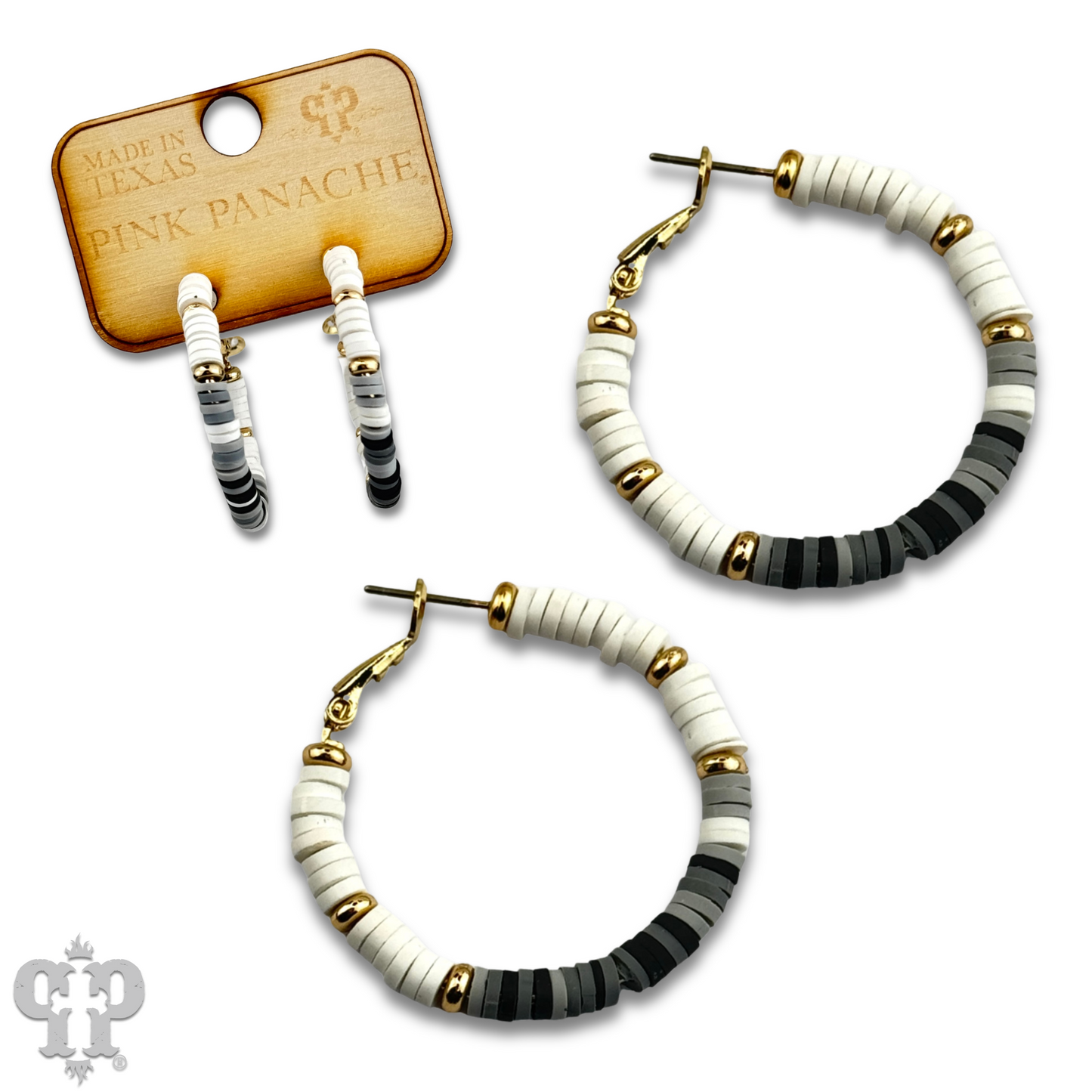 Rubber disc bead hoop earring, last call