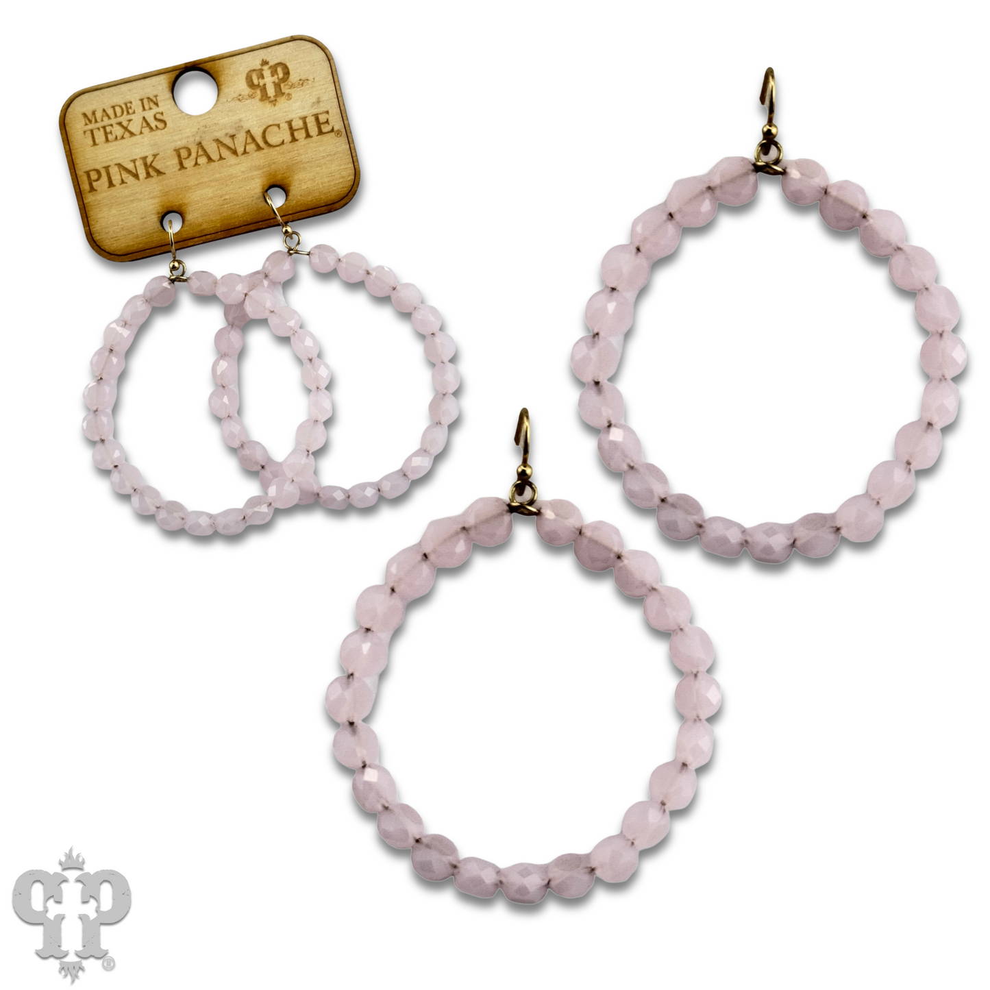 Faceted coin bead circle earring, last call