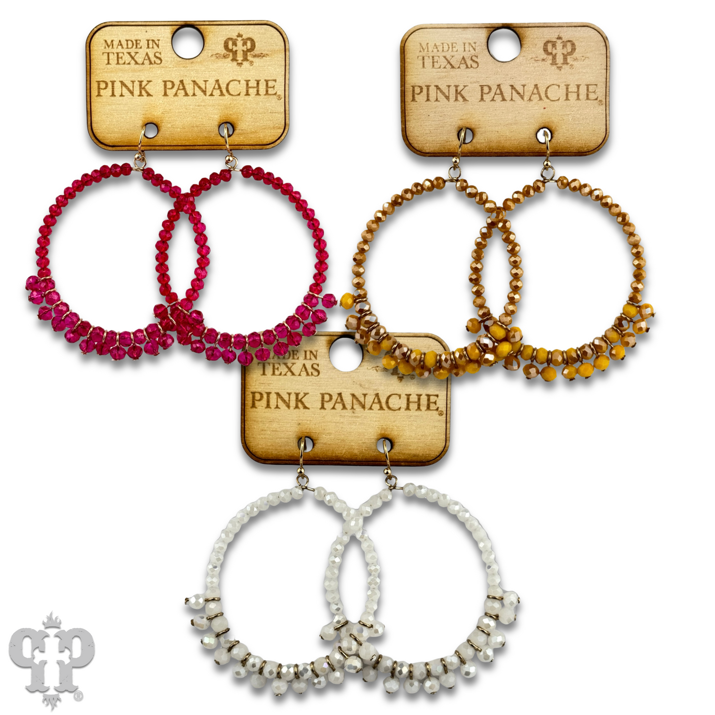 Faceted bead fringe circle shape earring, last call