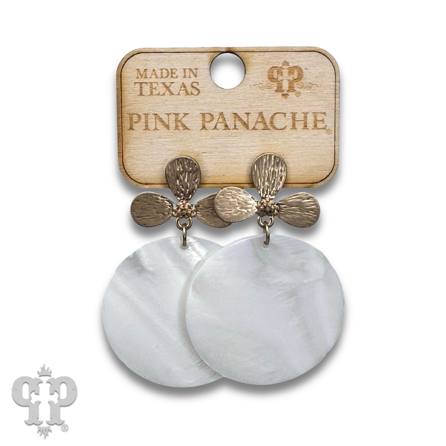 Pink shell disc earring, last call