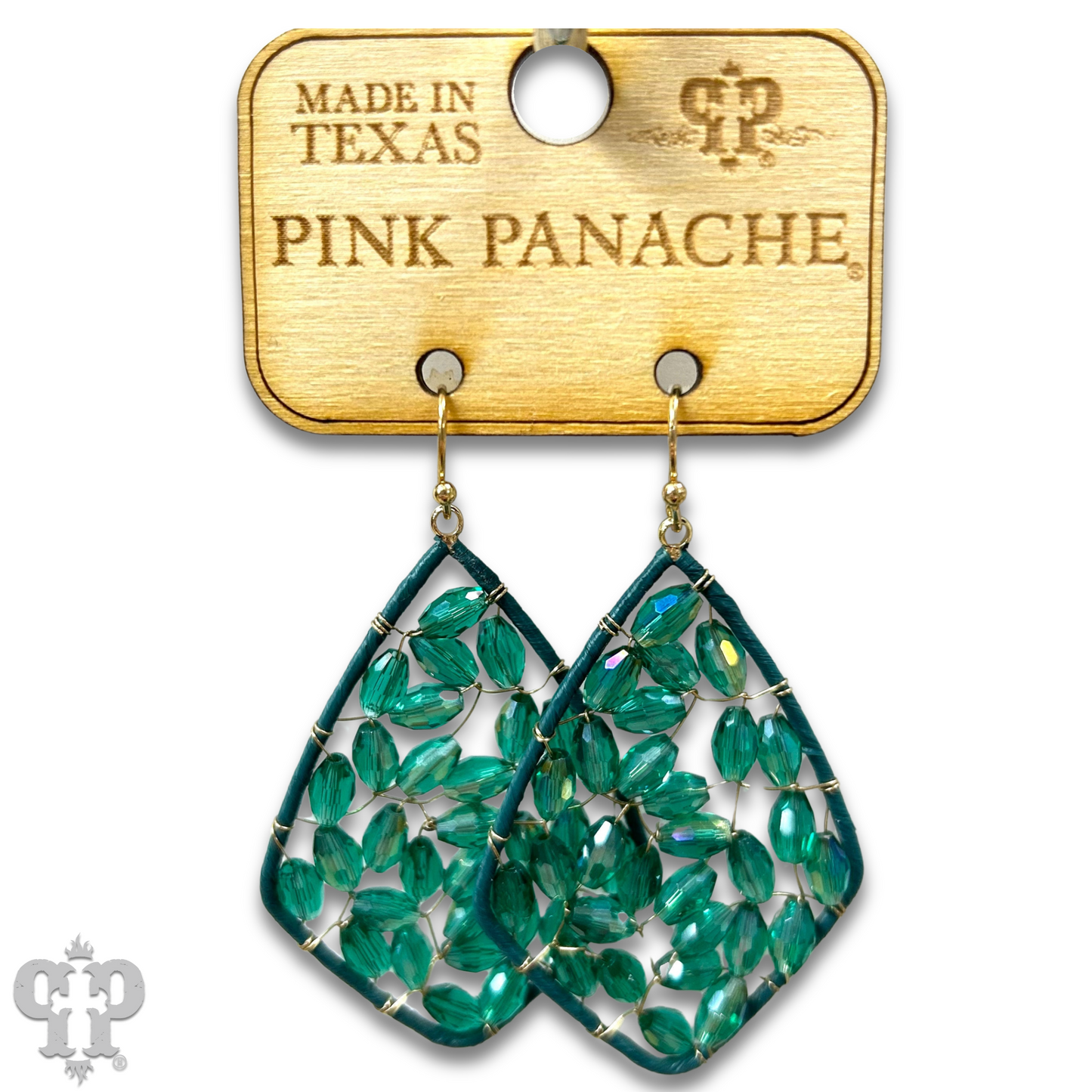 Bicone bead woven diamond teardrop earring, last call