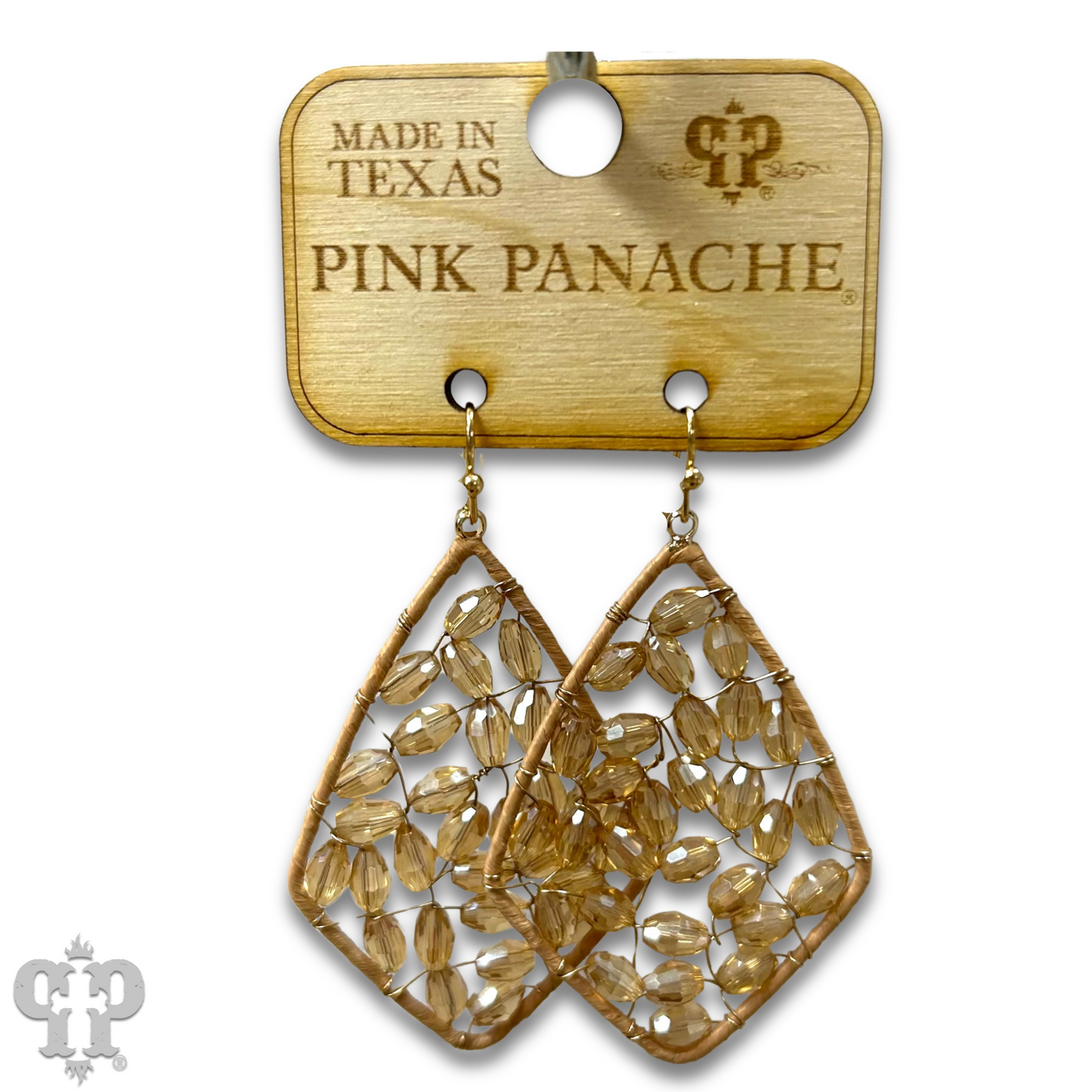 Bicone bead woven diamond teardrop earring, last call