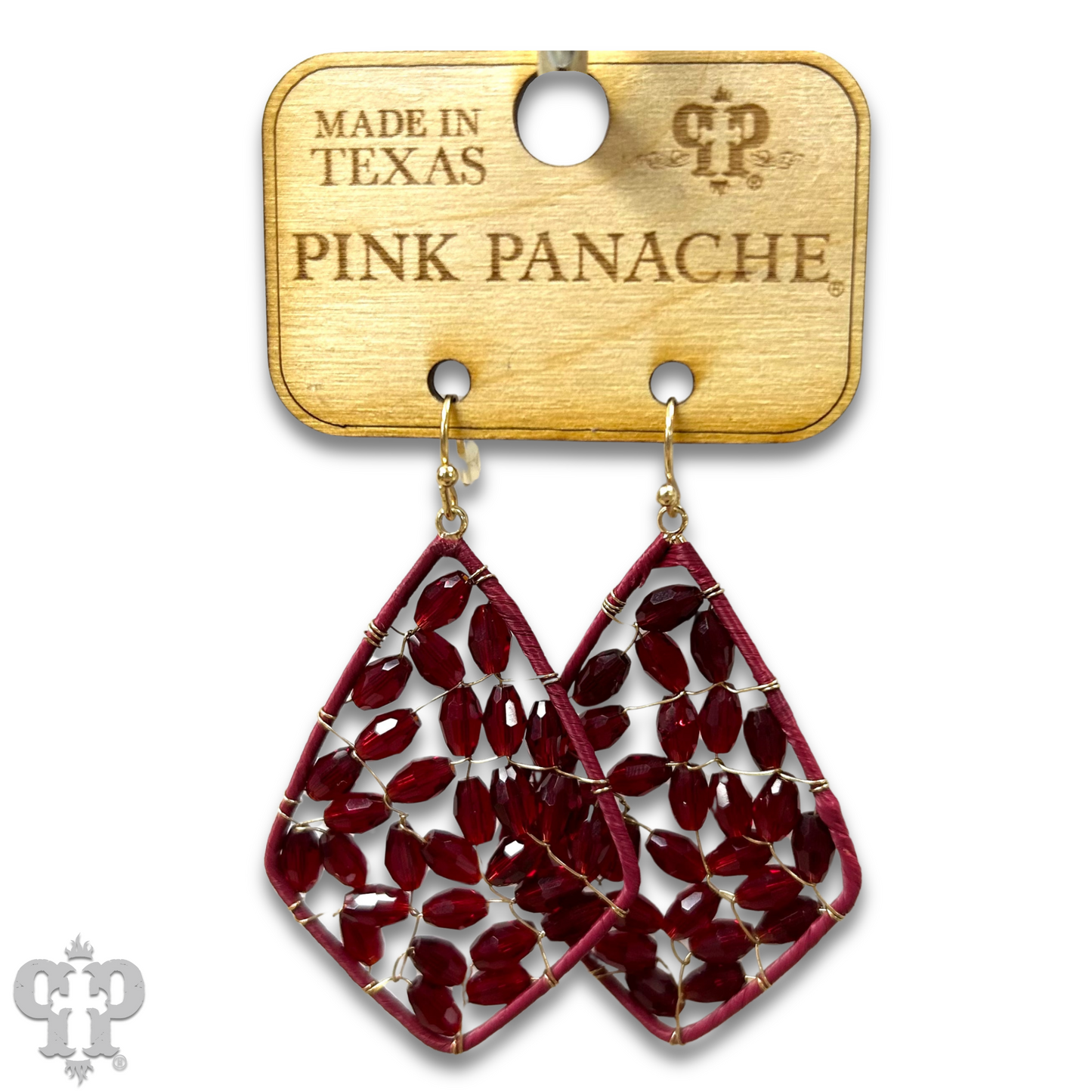 Bicone bead woven diamond teardrop earring, last call