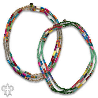 Vibrant multi-color endless strand necklace