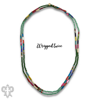 Vibrant multi-color endless strand necklace