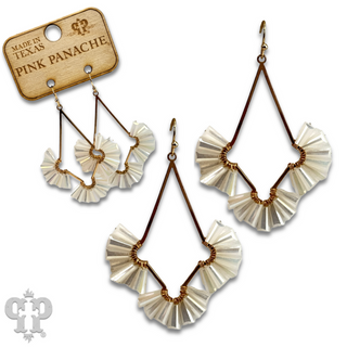 Teardrop earring with fluted beads