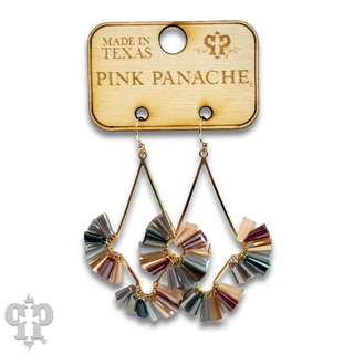 Teardrop earring with fluted beads