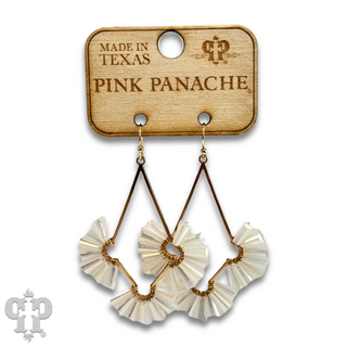 Teardrop earring with fluted beads