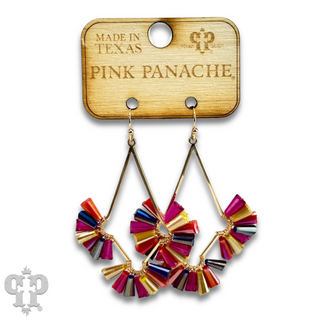 Teardrop earring with fluted beads