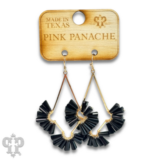 Teardrop earring with fluted beads