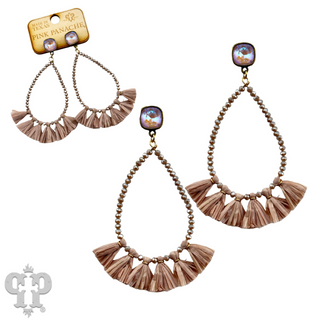 Fringe teardrop earring with Austrian crystal