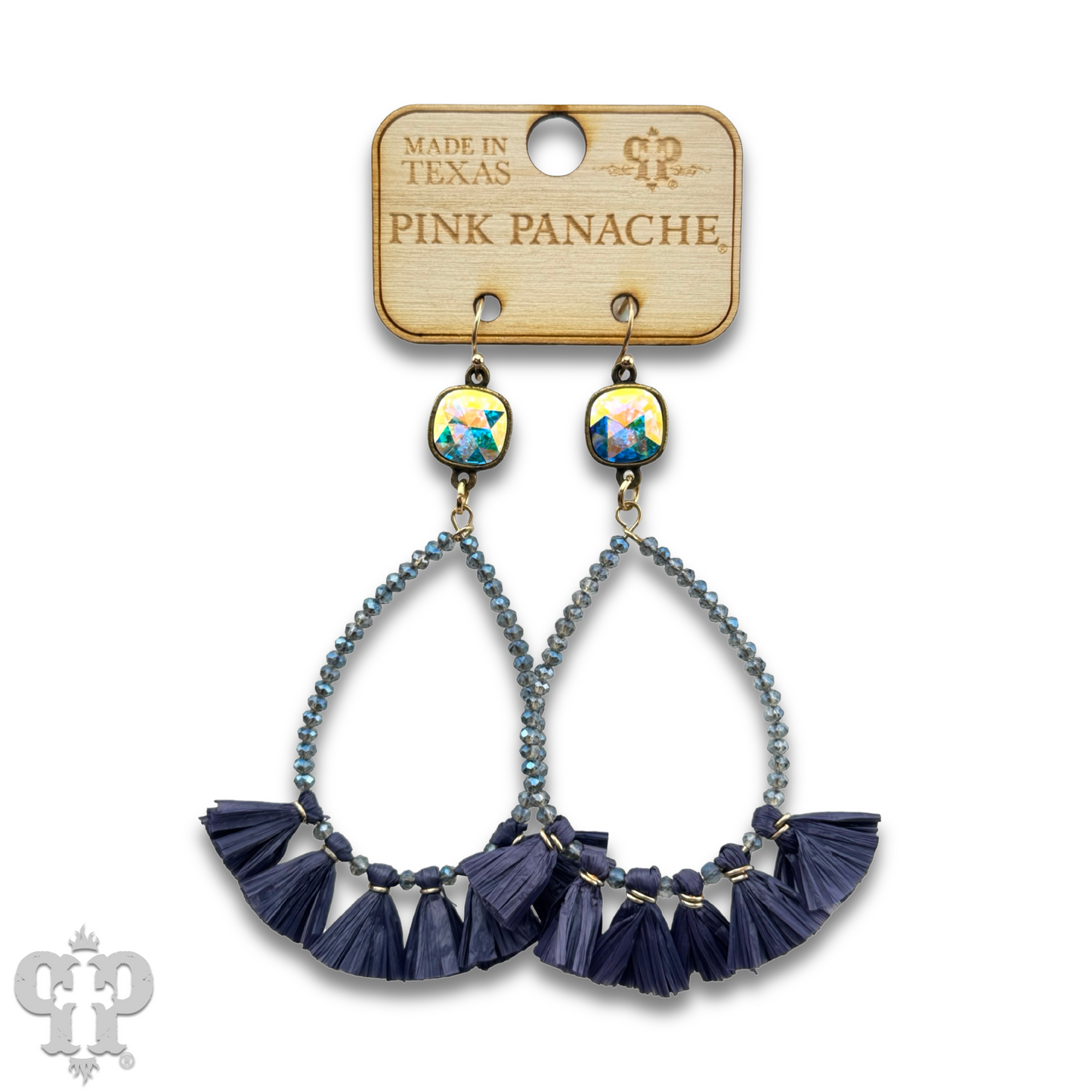 Fringe teardrop earring with Austrian crystal
