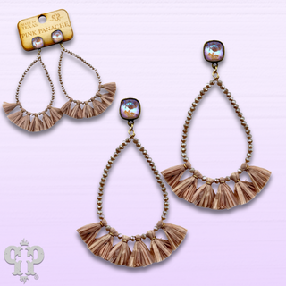 Fringe teardrop earring with Austrian crystal