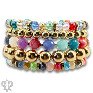 Round bead, curvy fit, stack bracelet