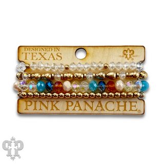 Multi-color and gold bead bracelet