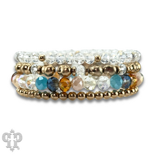Multi-color and gold bead bracelet