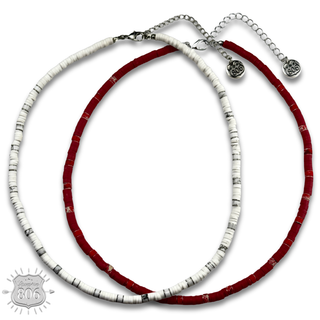 Rubber disc bead necklace