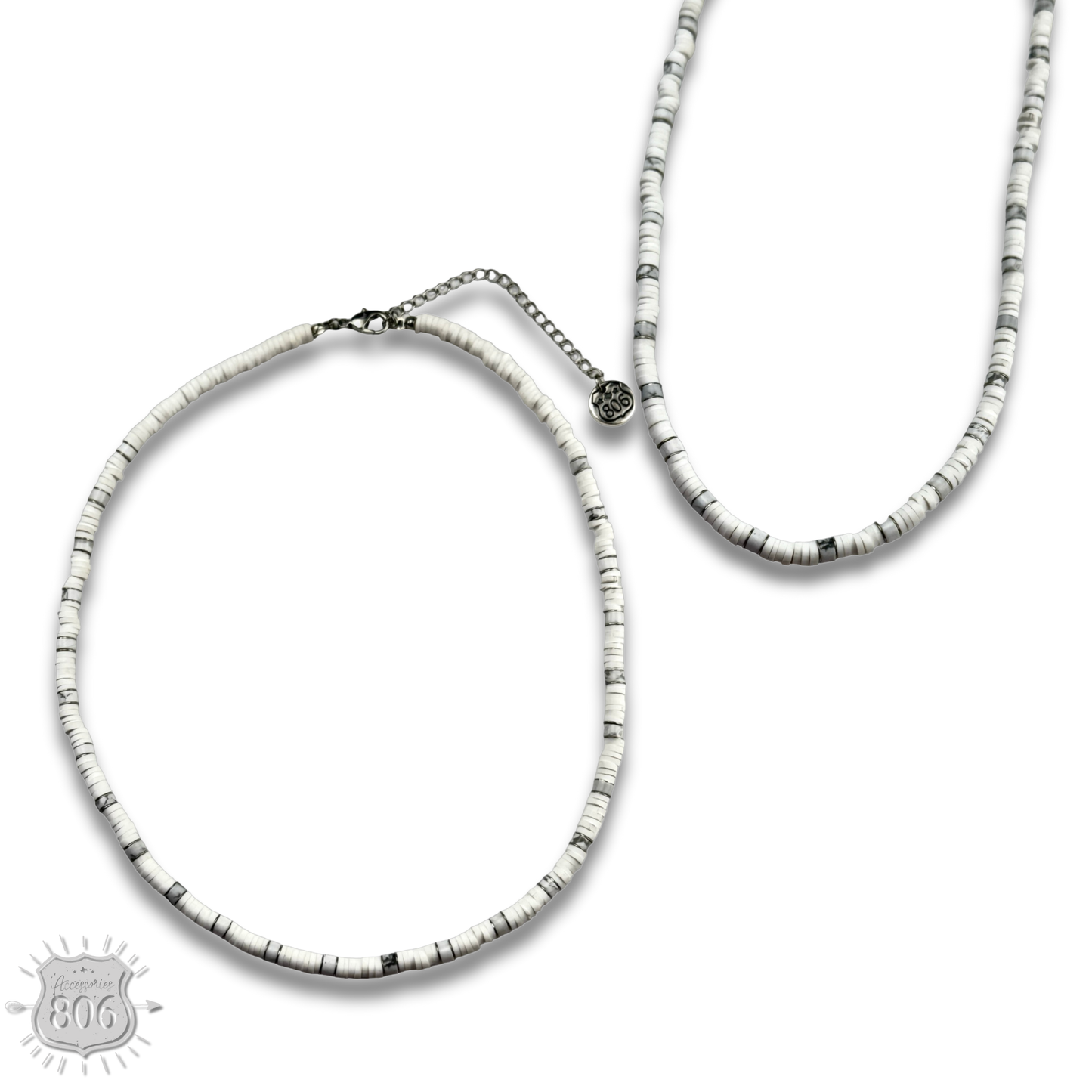 Rubber disc bead necklace, last call