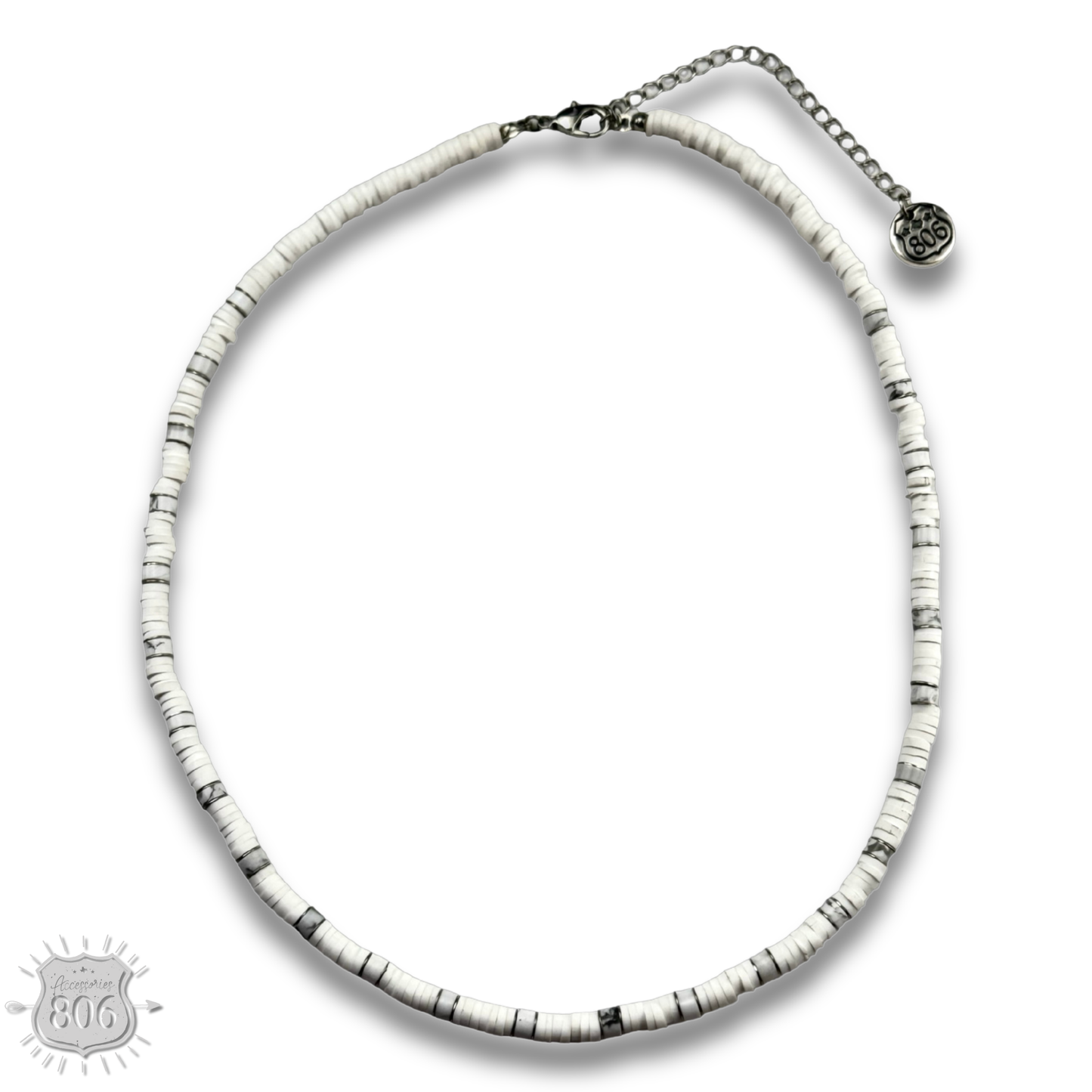 Rubber disc bead necklace, last call