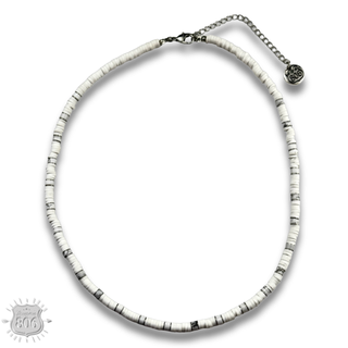 Rubber disc bead necklace