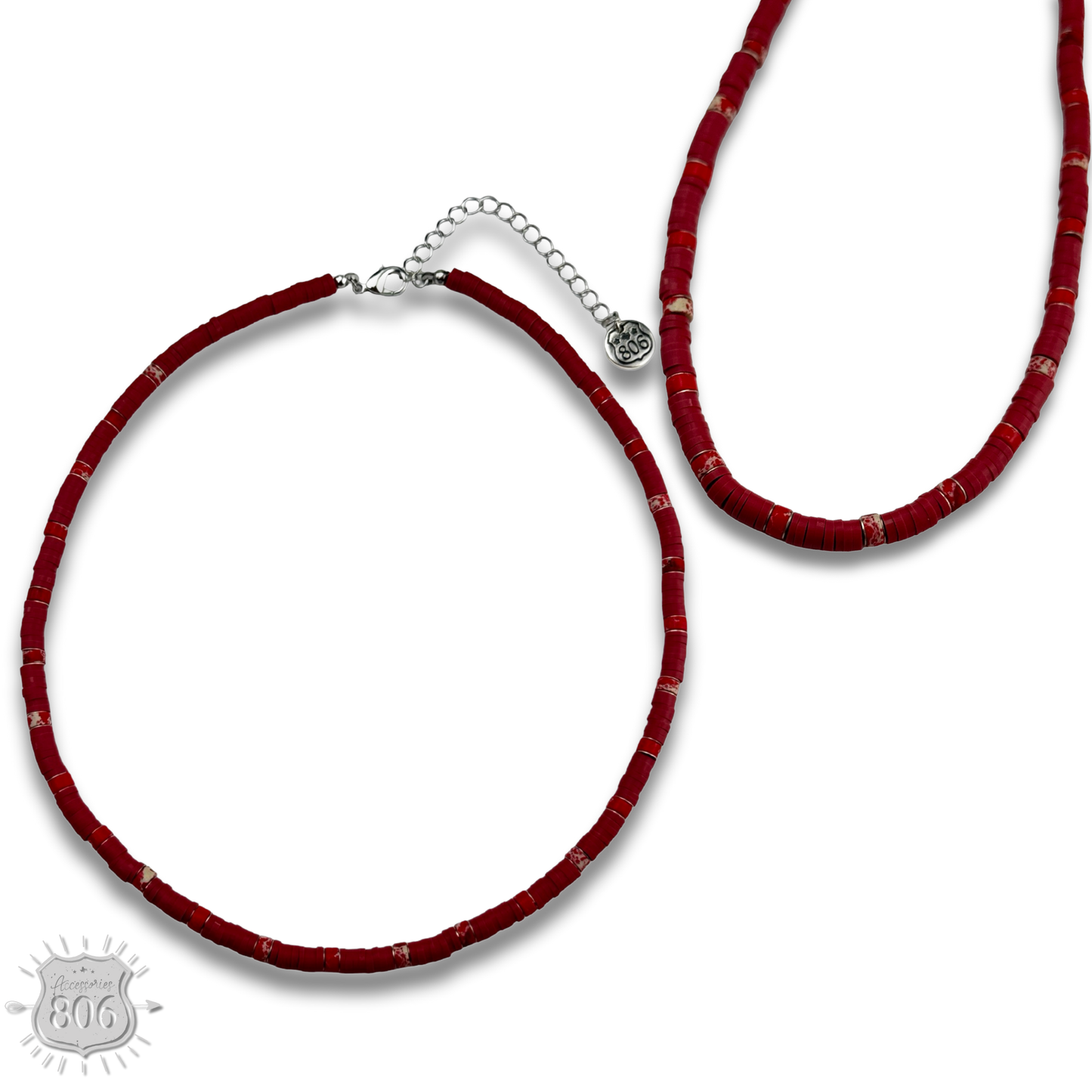 Rubber disc bead necklace, last call