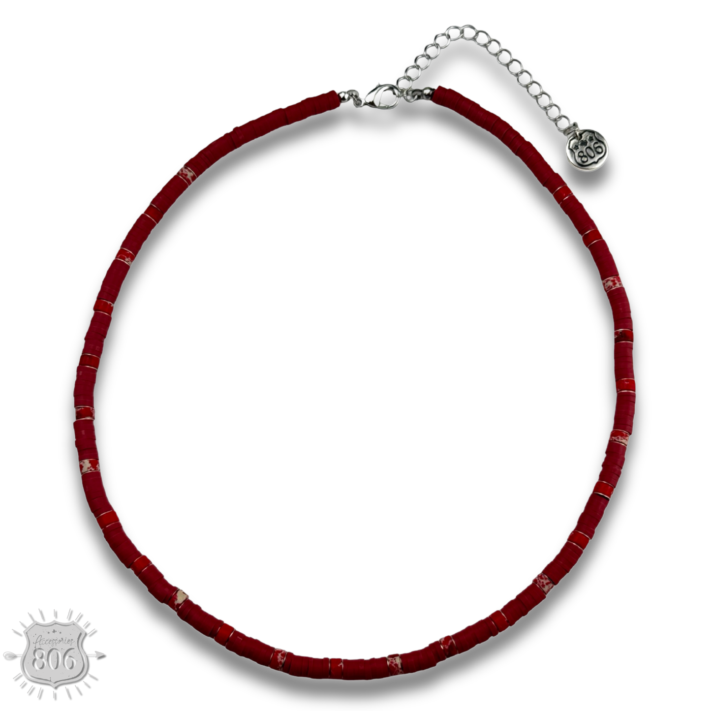 Rubber disc bead necklace, last call
