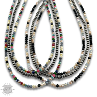 Multi-color and silver beaded necklace