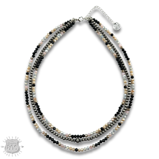 Multi-color and silver beaded necklace
