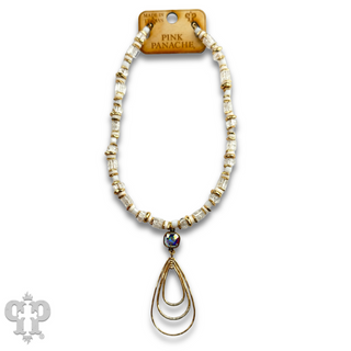 Triple teardrop pendant necklace with Austrian crystal