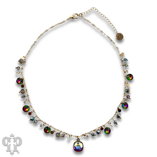 Rhinestone drops necklace with Austrian crystals