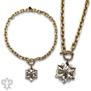 Rhinestone starburst necklace
