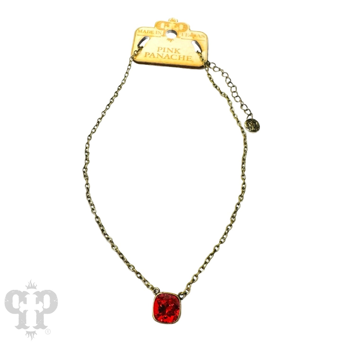 Austrian square crystal chain necklace, 12mm