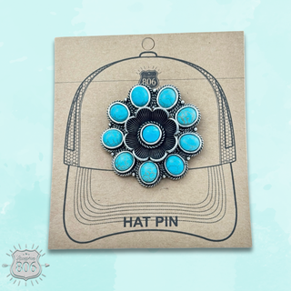 Western flower shape hat pin