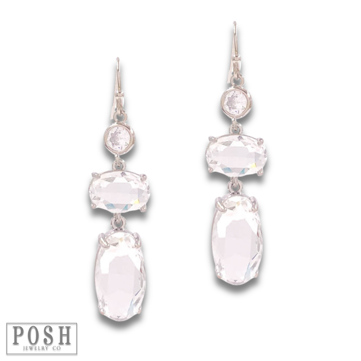 Clear rhinestone drop earring, last call