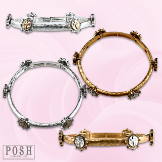 Antique look cross cuff bracelet