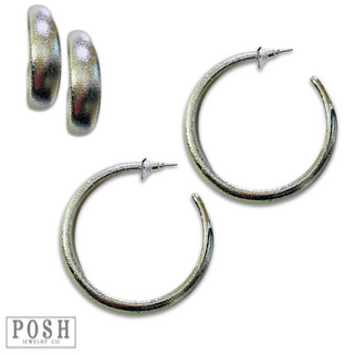 Textured hoop earring