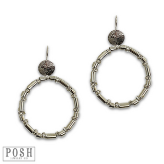 Tube bead and rhinestone earring