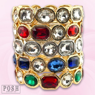 Variety shape rhinestone bracelet