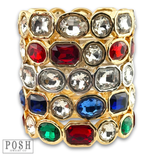 Variety shape rhinestone bracelet