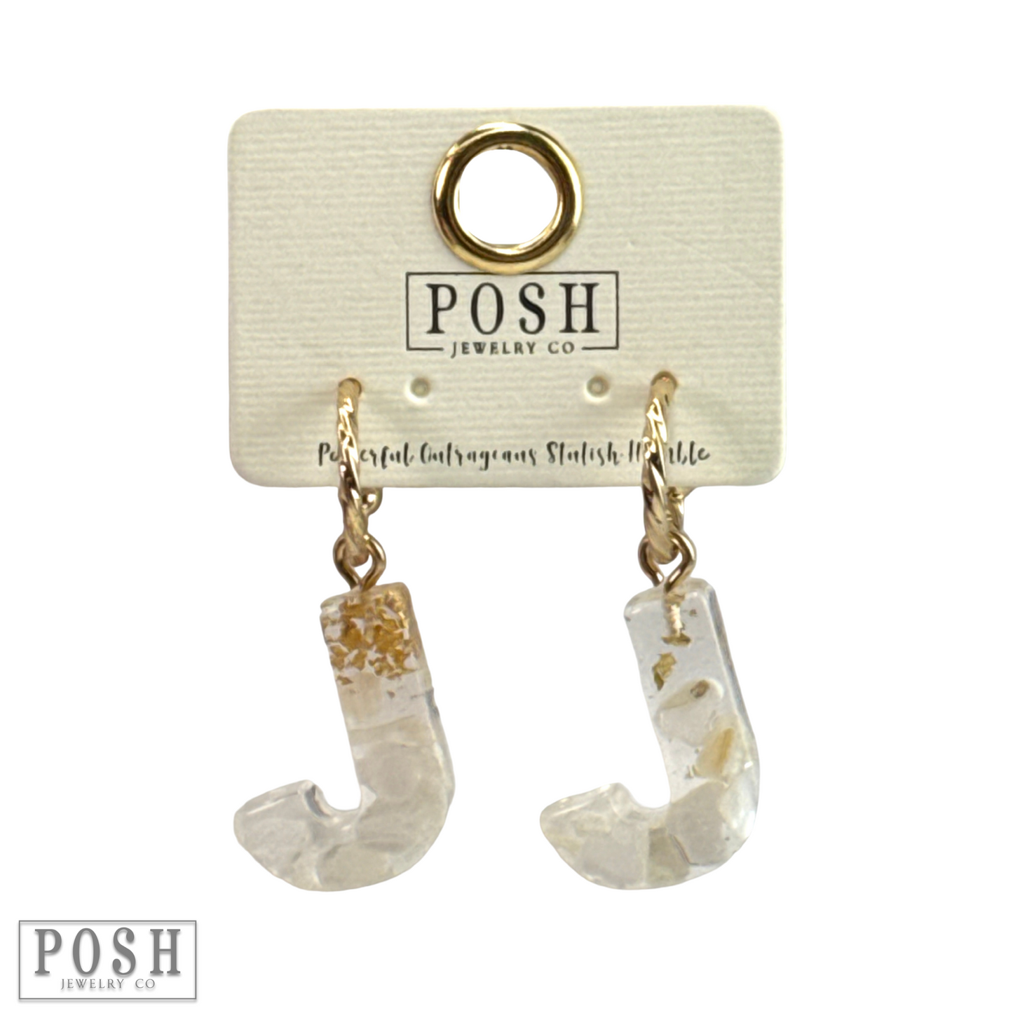 Monogram letter on hoop earring, last call