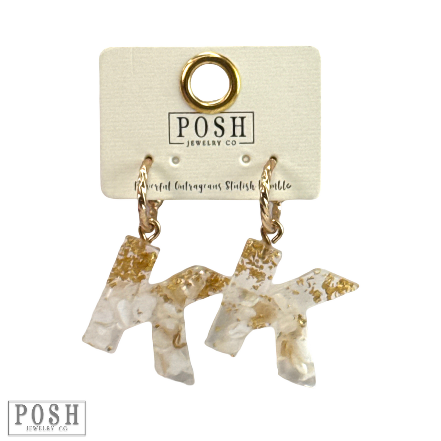 Monogram letter on hoop earring, last call