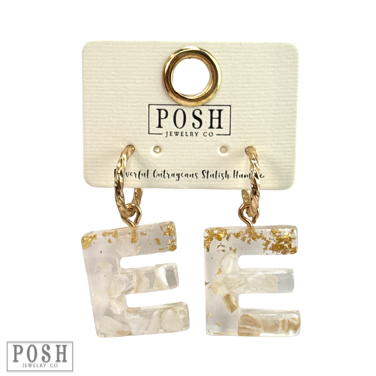 Monogram letter on hoop earring, last call