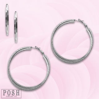 Double crossover hoop earring