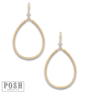 Rhinestone rimmed teardrop earrings