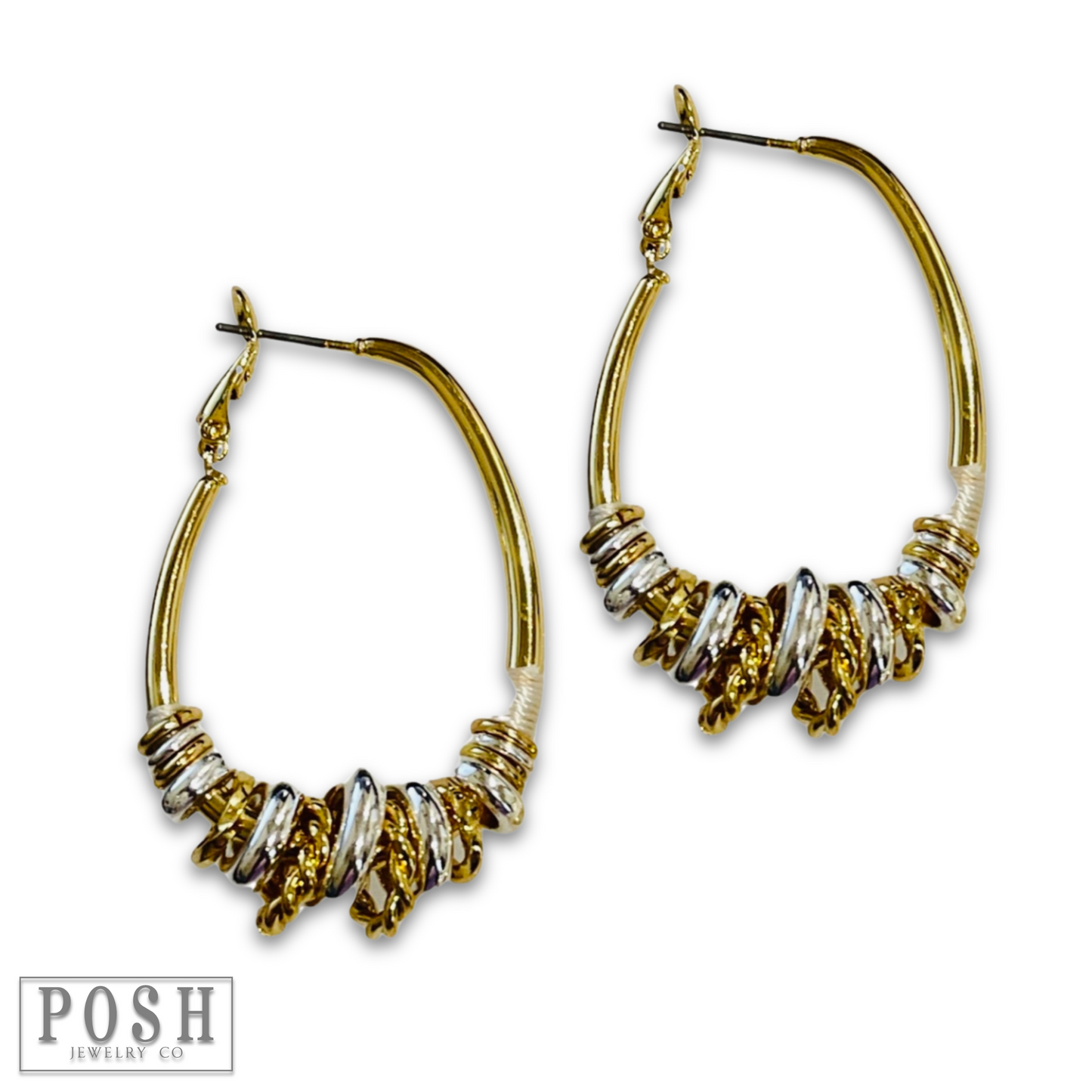 Oval hoop ringlet earring