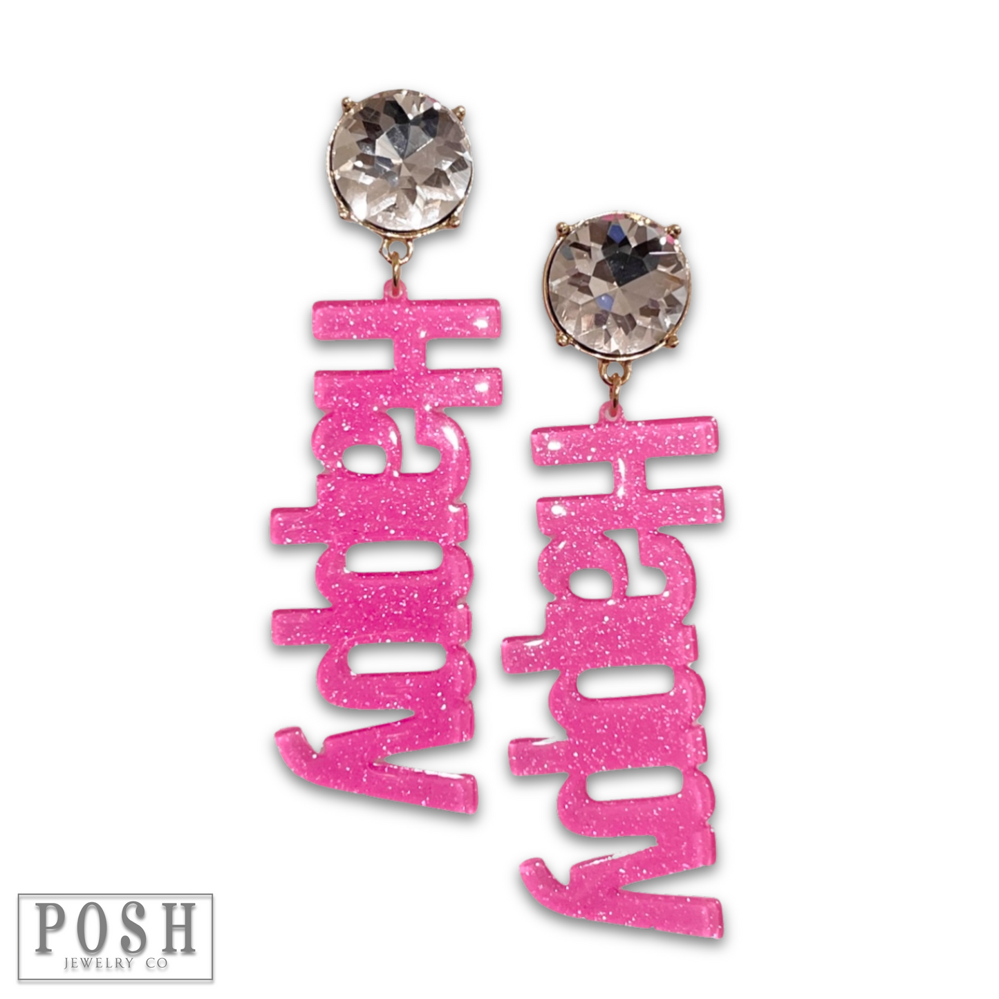 Rhinestone and glitter HAPPY earring, last call